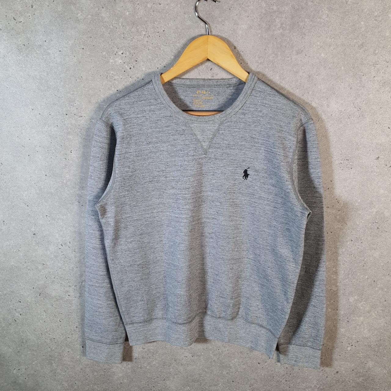 Vintage Ralph Lauren Polo Sweatshirt Men’s Small Grey Cotton Pullover Pony