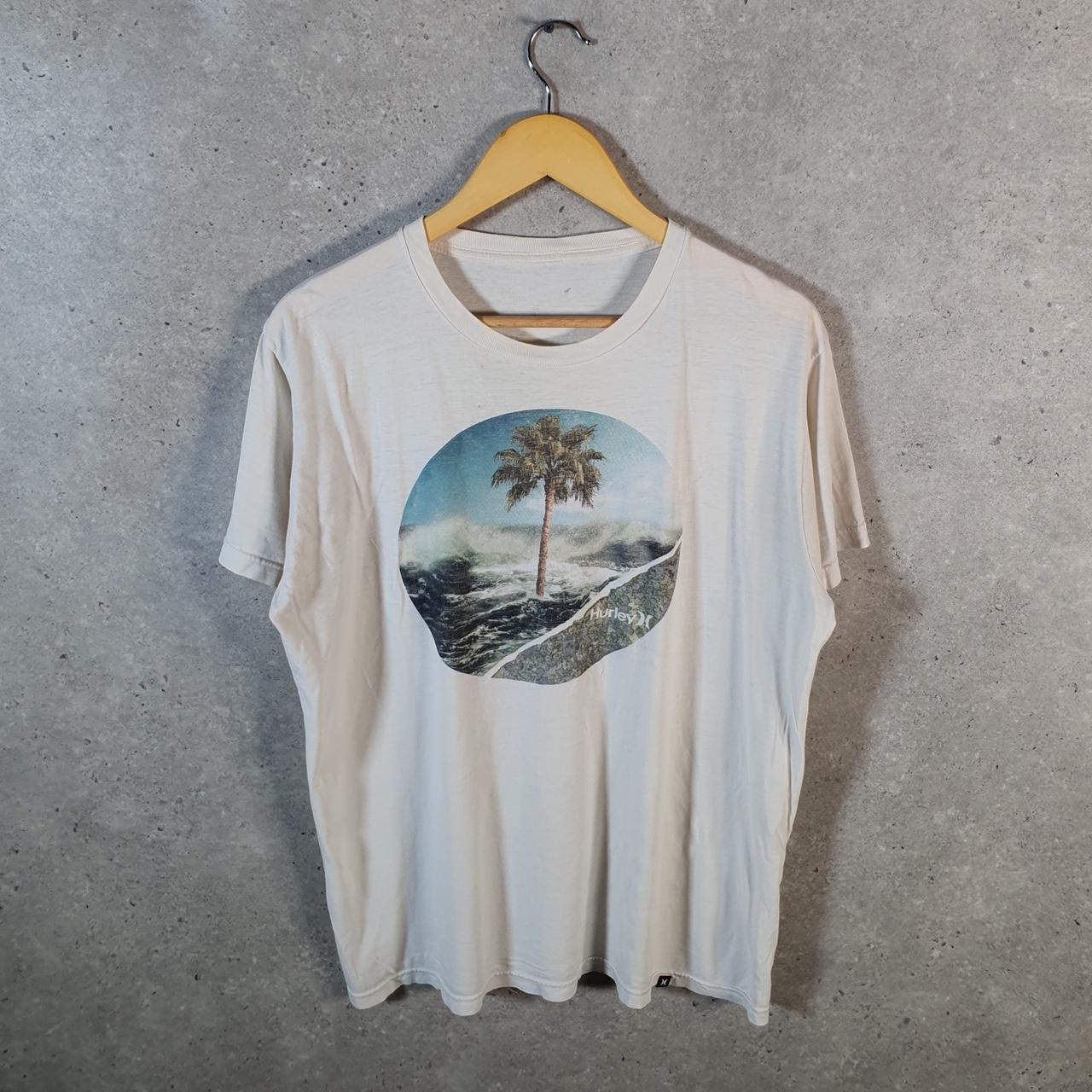 Vintage Hurley Spellout T Shirt Men’s White Medium Casual Sports Logo Athletic