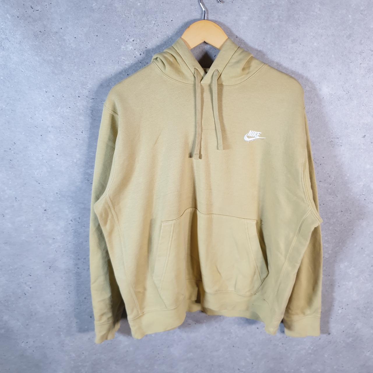 Vintage Nike Club Hoodie Men’s Large Yellow Embroidered Y2K Pullover