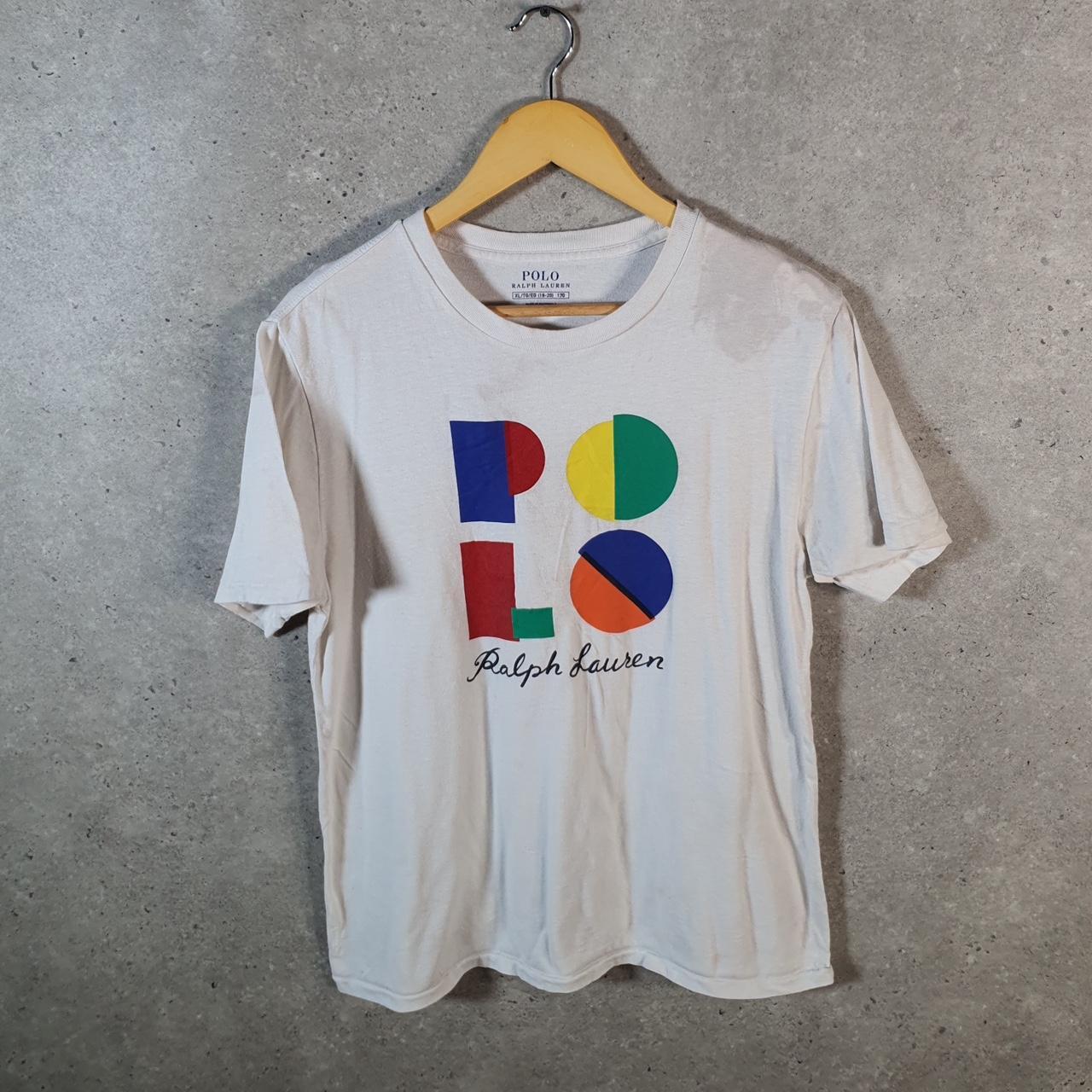 Vintage Ralph Lauren Polo Spellout T Shirt Womens XL White Classic Fit Pony