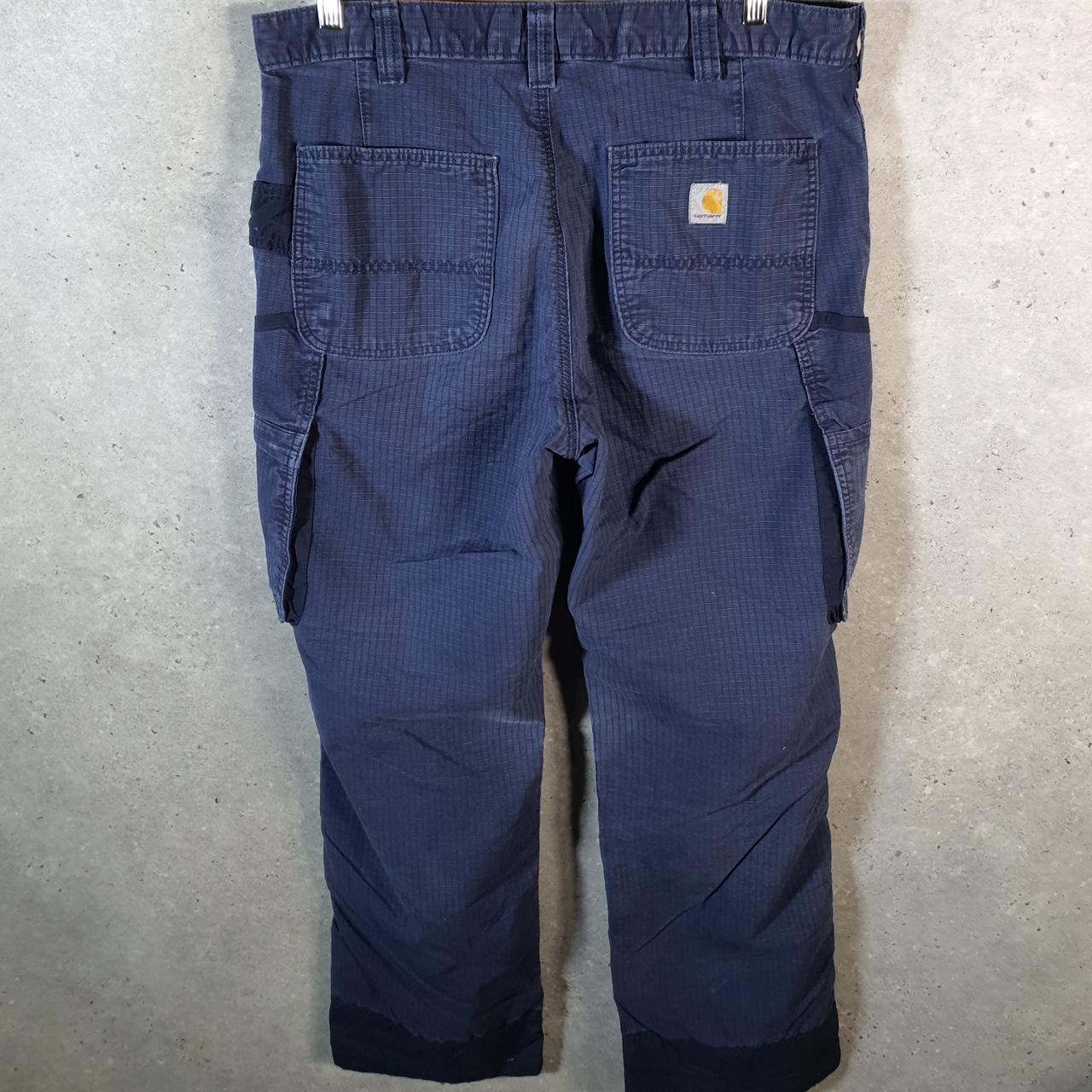 Vintage Carhartt Carpenter Trousers Mens W36 L32 Navy Blue Loose Fit Workwear USA