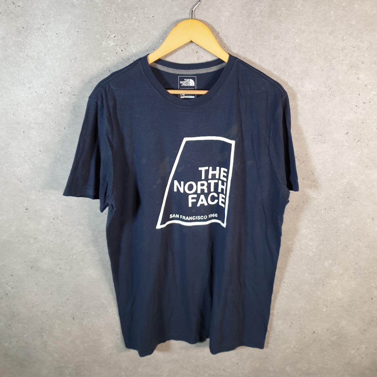 Vintage The North Face TNF Spellout T Shirt Men’s Large Blue Logo Athletic C9888