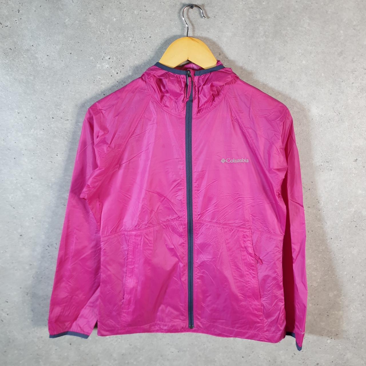 Vintage Columbia Windbreaker Track Jacket Womens XS Pink USA Athletic