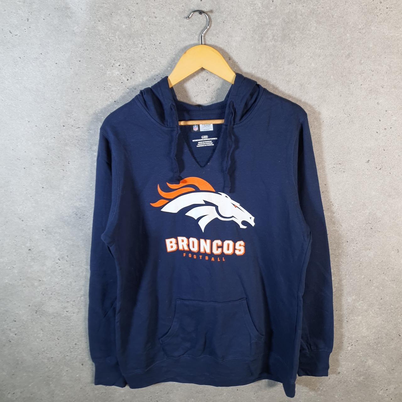Vintage NFL Denver Broncos Hoodie Womens Large Blue USA Pro Sport American Football
