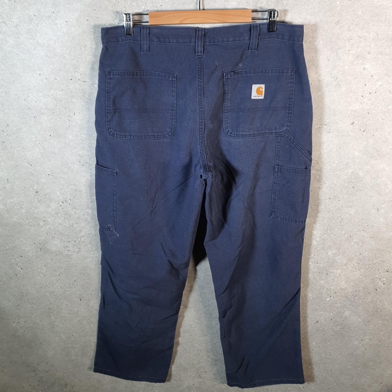 Vintage Carhartt Carpenter Trousers Mens W36 L30 Navy Blue Dungaree Fit Workwear USA