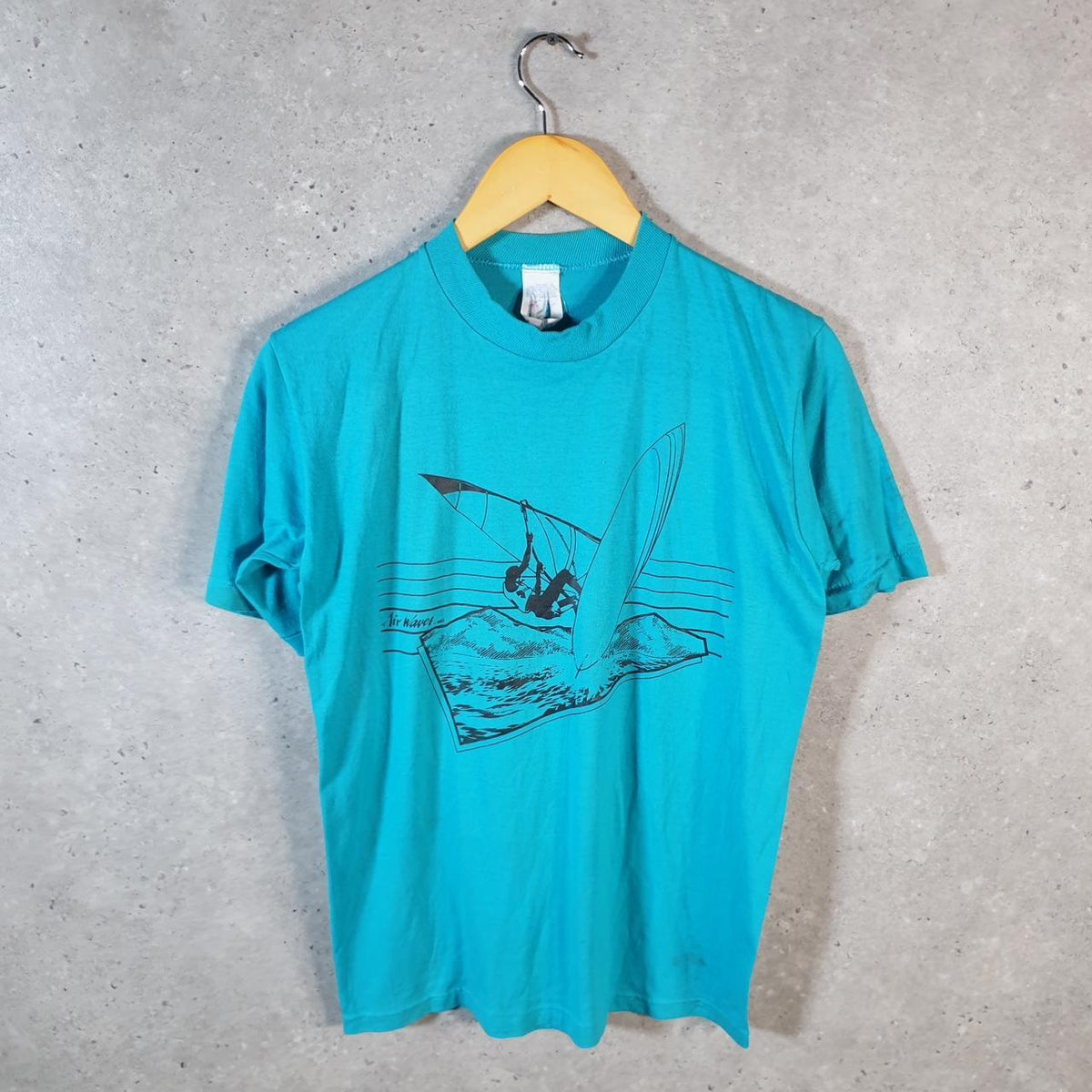 Vintage Airwaves 1983 Surfing Single Stitch T Shirt Men’s Small Blue C8940