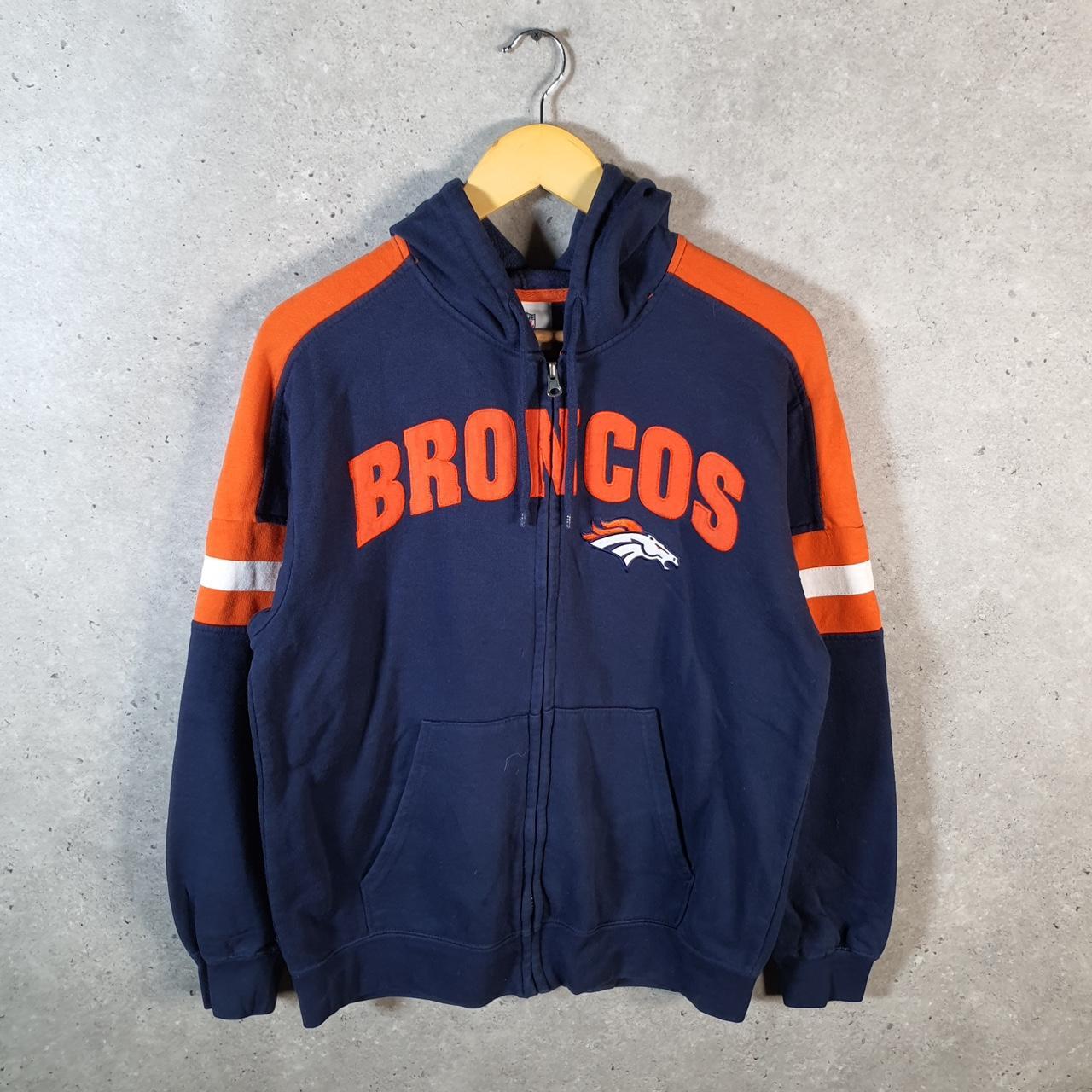 Vintage NFL Denver Broncos Hoodie Womens Medium Blue USA Pro Sport American Football