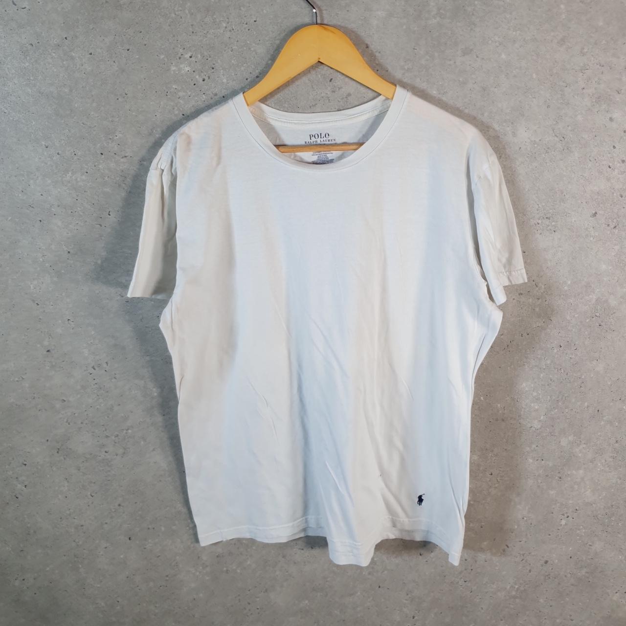 Vintage Ralph Lauren Polo Sport T Shirt Men’s Large White Classic Fit Embroidered Pony C8595