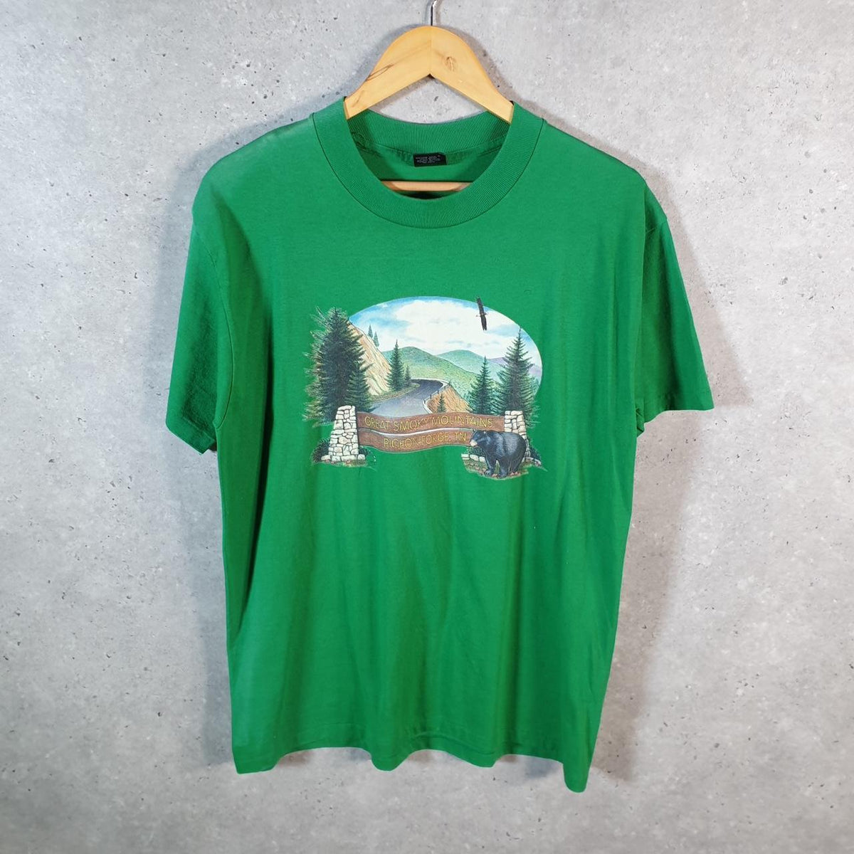 Vintage Platinum Plus Pigeon Forge TN Mountains 90s USA Single Stitch T Shirt Men’s Large Green