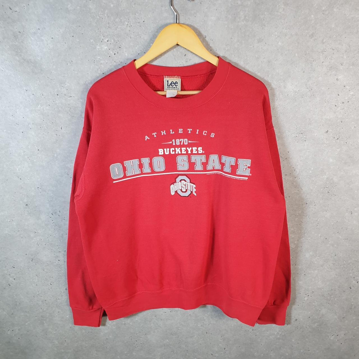 Vintage Lee Sport Ohio State Buckeyes NFL Sweatshirt Men’s Medium Red USA Pullover