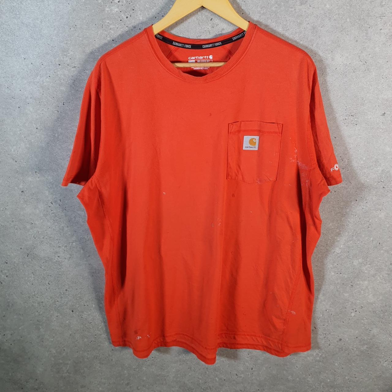 Vintage Carhartt Pocket T Shirt Men’s XL Orange Workwear Chore Utility Relaxed Fit