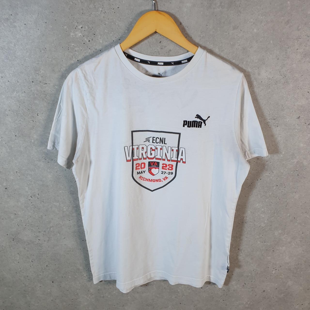 Vintage Puma Richmond Virginia Spellout T Shirt Men’s Medium White sports Logo Athletic