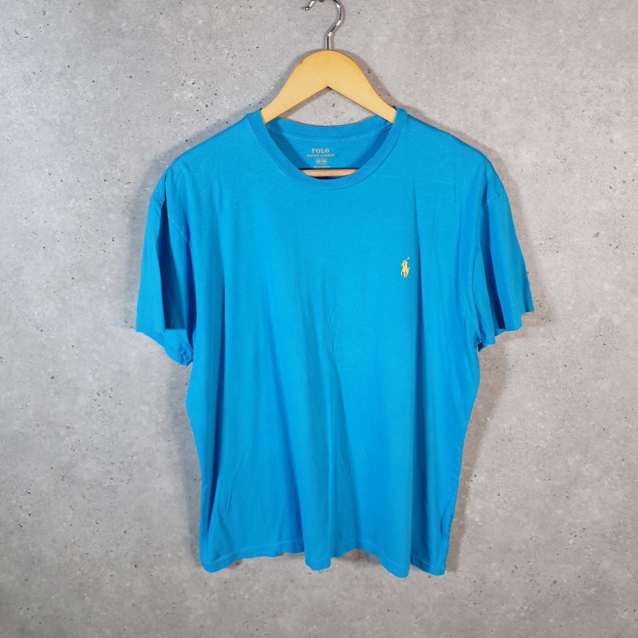 Vintage Ralph Lauren Polo T Shirt Men’s Medium Blue Embroidered Pony Classic Fit C9168