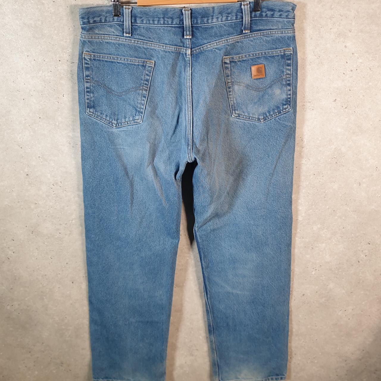 Vintage Carhartt Workwear Carpenter Jeans Mens W38 L32 Blue Denim Relaxed Fit USA