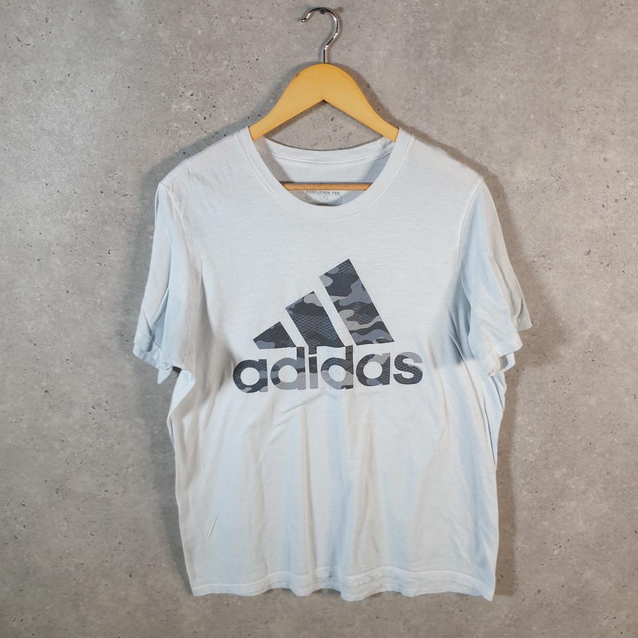 Vintage Adidas Amplifier T Shirt Shirt Men’s Large White Three Stripes Logo Athletic