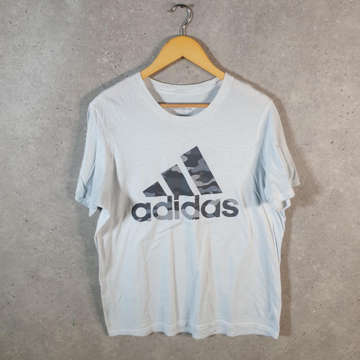 Vintage Adidas Amplifier T Shirt Shirt Men’s Large White Three Stripes Logo Athletic