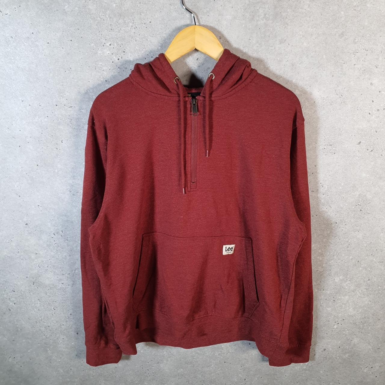 Vintage Lee Hoodie Men’s Large Burgundy Pullover