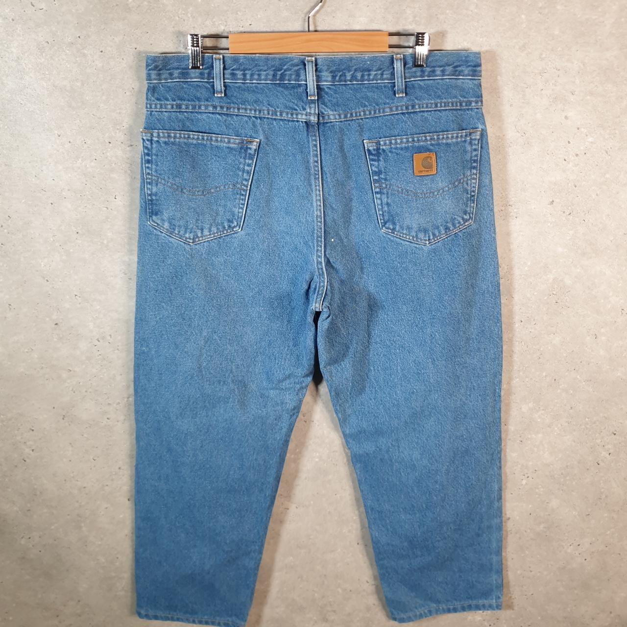 Vintage Carhartt Workwear Carpenter Jeans Mens W38 L26 Blue Denim Relaxed Fit USA