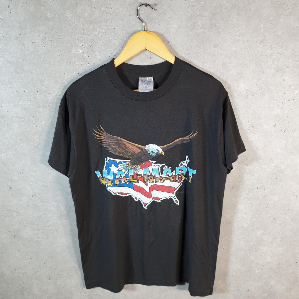 Vintage Delta Walmart Eagle 90s USA Single Stitch T Shirt Men’s Large Black