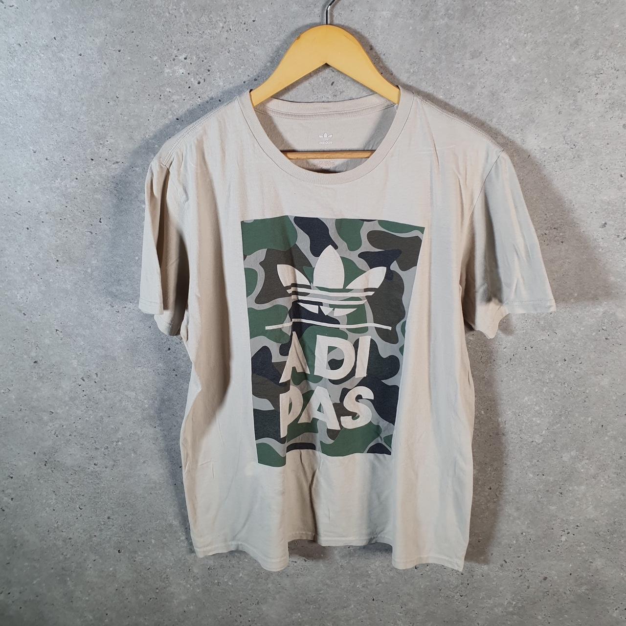 Vintage Adidas Trefoil Retro T Shirt Men’s Large Brown Three Stripes Logo