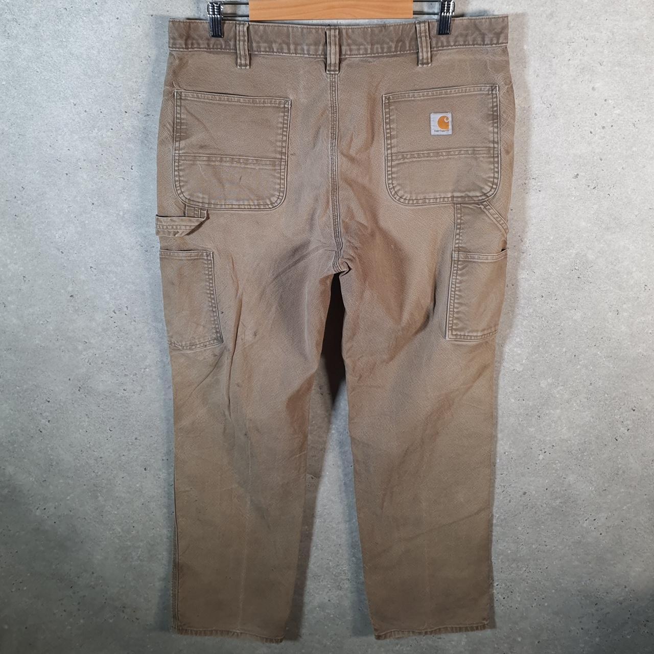 Vintage Carhartt Carpenter Trousers Mens W38 L32 Brown Relaxed Fit Workwear