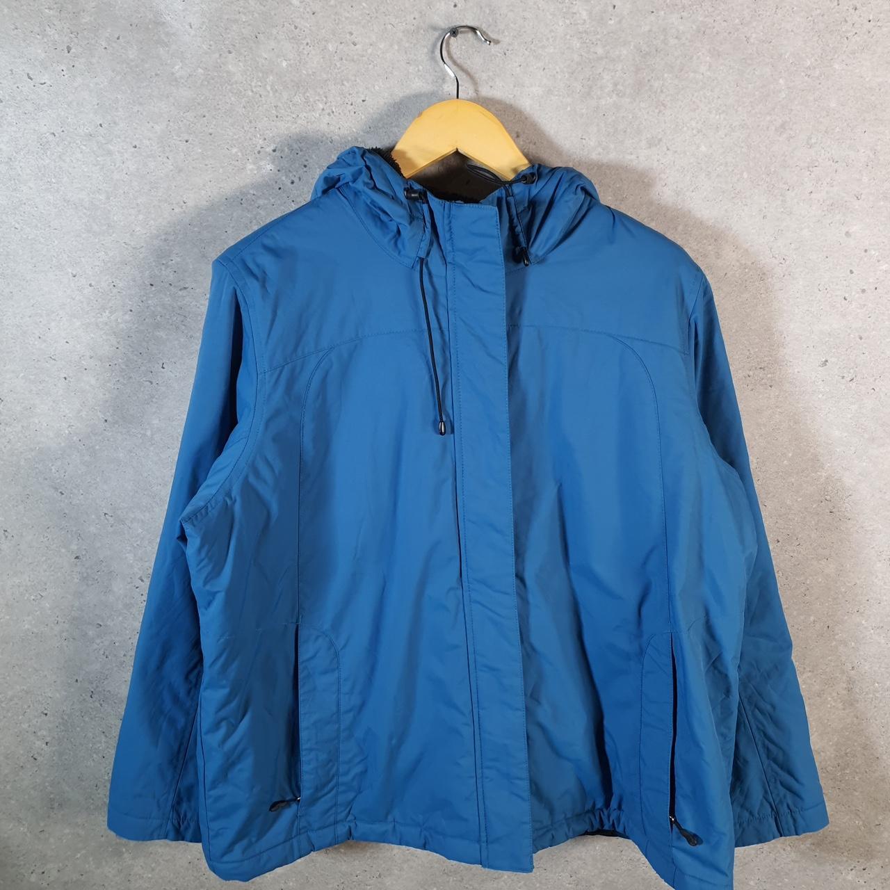 Vintage L.L. Bean Outdoors Nylon Jacket Womens XL Hooded Blue Waterproof
