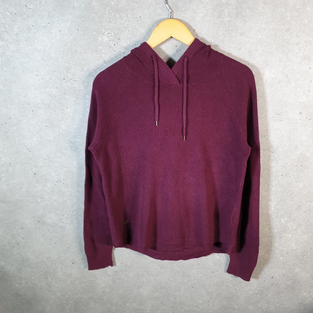 Vintage Ralph Lauren Polo Knit Sweater Womens Medium Burgundy Cotton Pullover