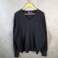 Vintage Ralph Lauren Polo Lambswool Sweatshirt Men’s XL Black Pullover Pony C8861