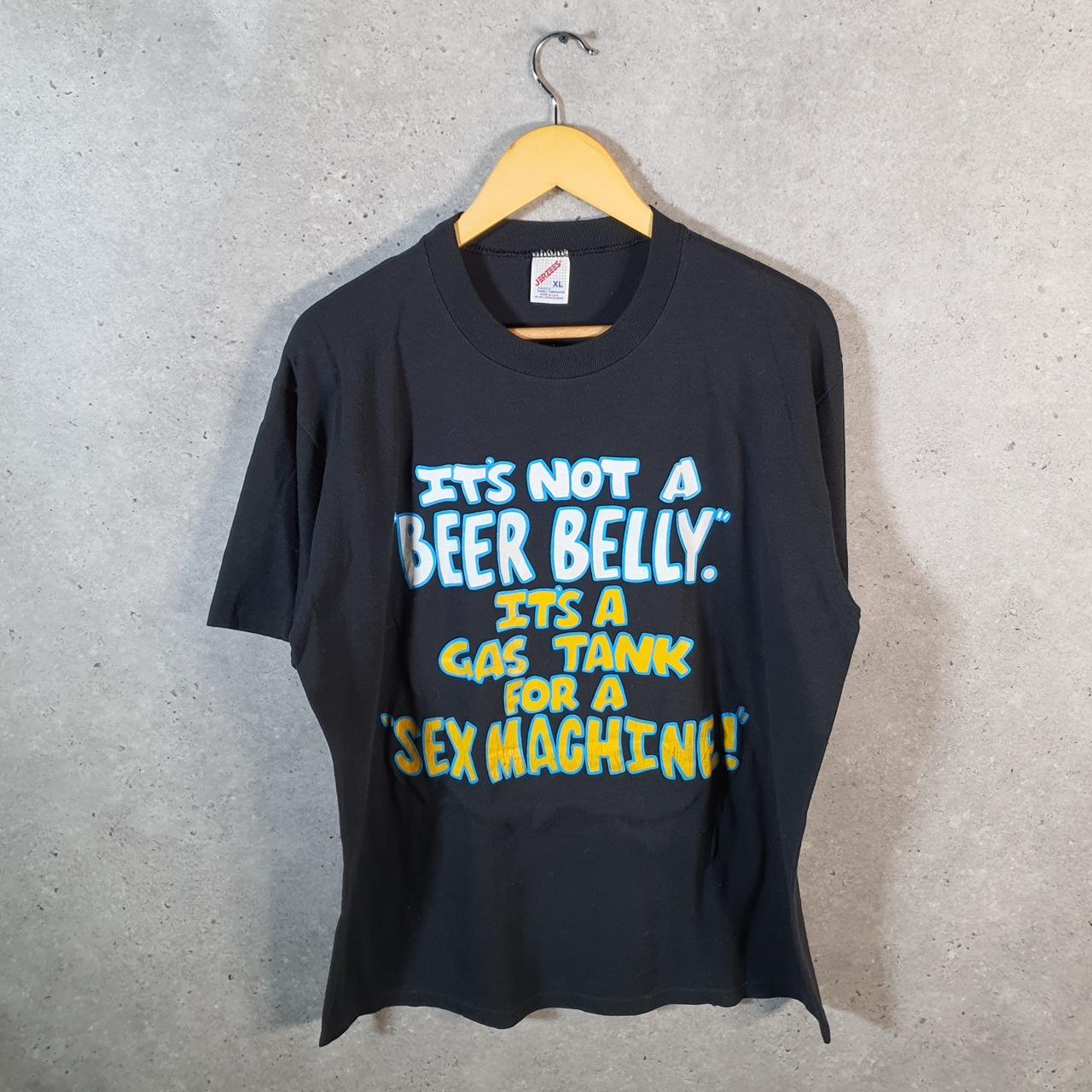 Vintage Jerzees Beer Belly 90s USA Single Stitch T Shirt Men’s XL Black