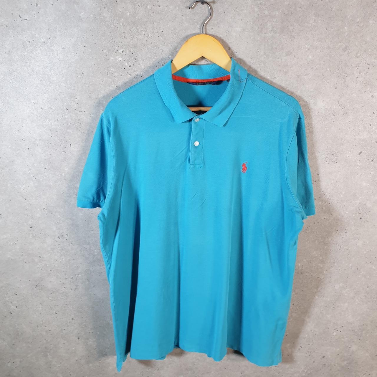 Vintage Ralph Lauren Polo Golf Shirt Mens XL Blue Casual Cotton Pro Fit Pony
