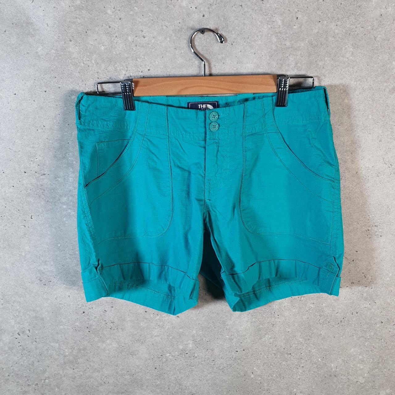 Vintage The North Face TNF Shorts Jorts Chino Cargo Womens UK8 Blue Baggy Cotton