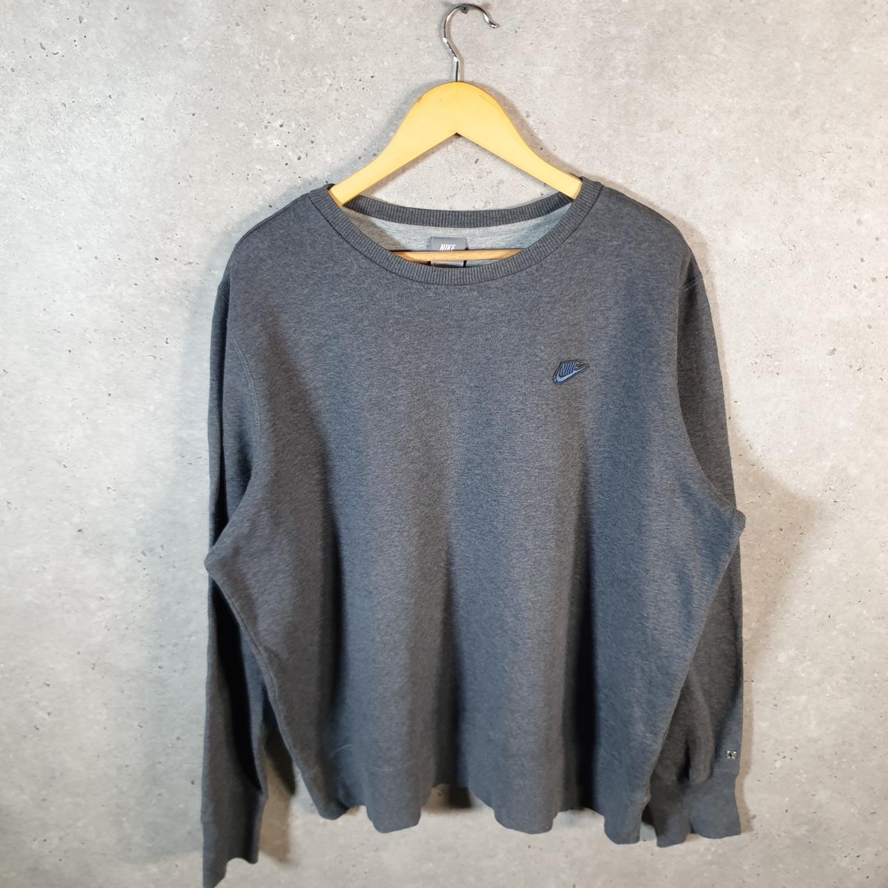 Vintage Nike 90s Club Embroidered Sweatshirt Men’s XL Grey Swoosh Y2K Pullover