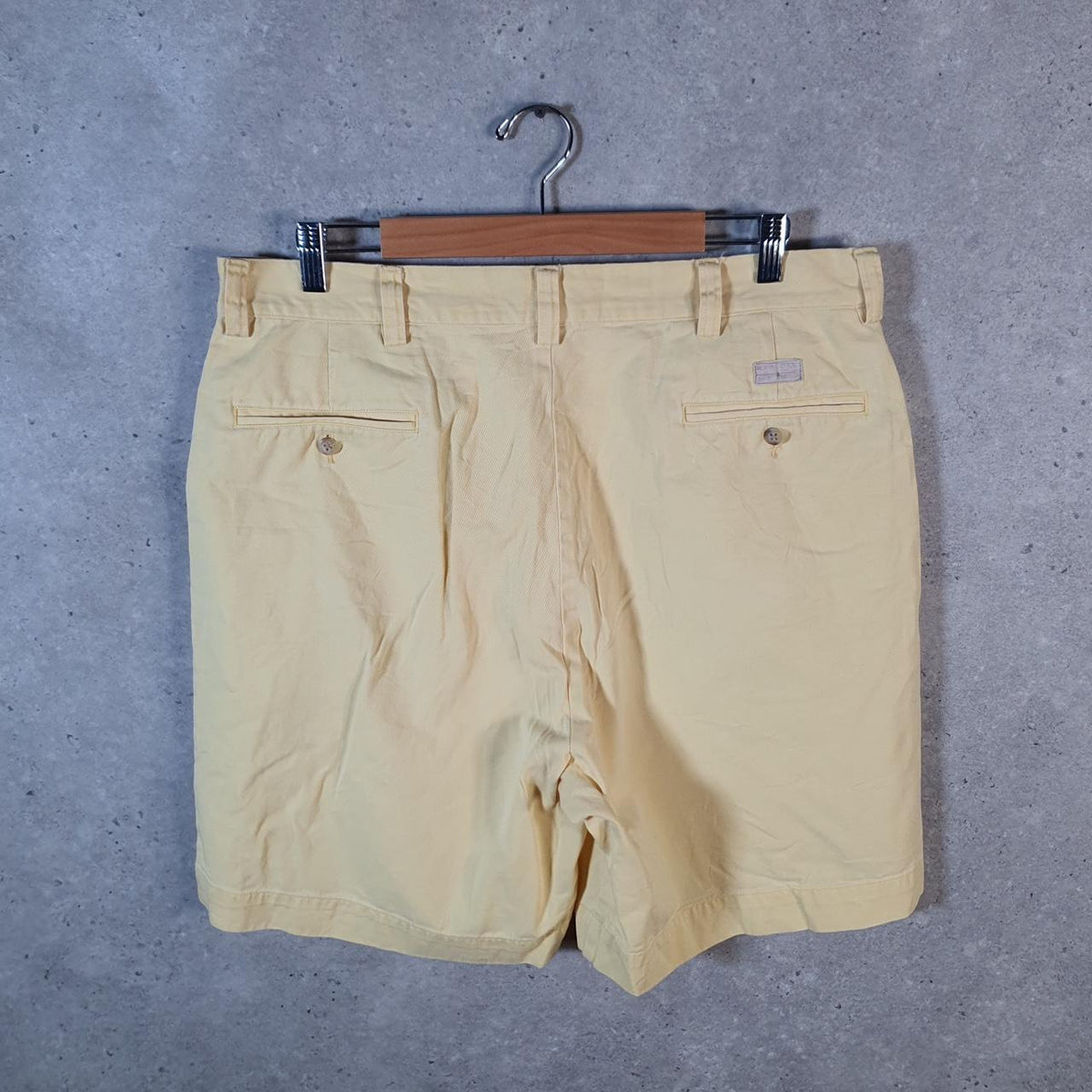 Vintage Ralph Lauren Polo Shorts Jorts Chino Cargo Men’s W36 Yellow Baggy Cotton