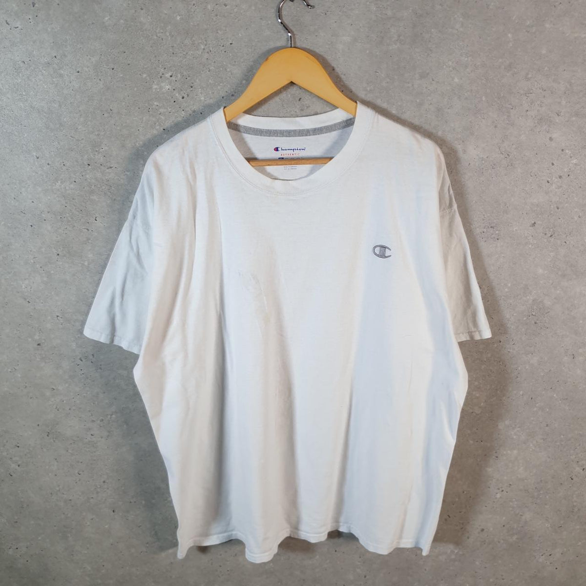 Vintage Champion Blank T Shirt Men’s 2XL White USA Athletic