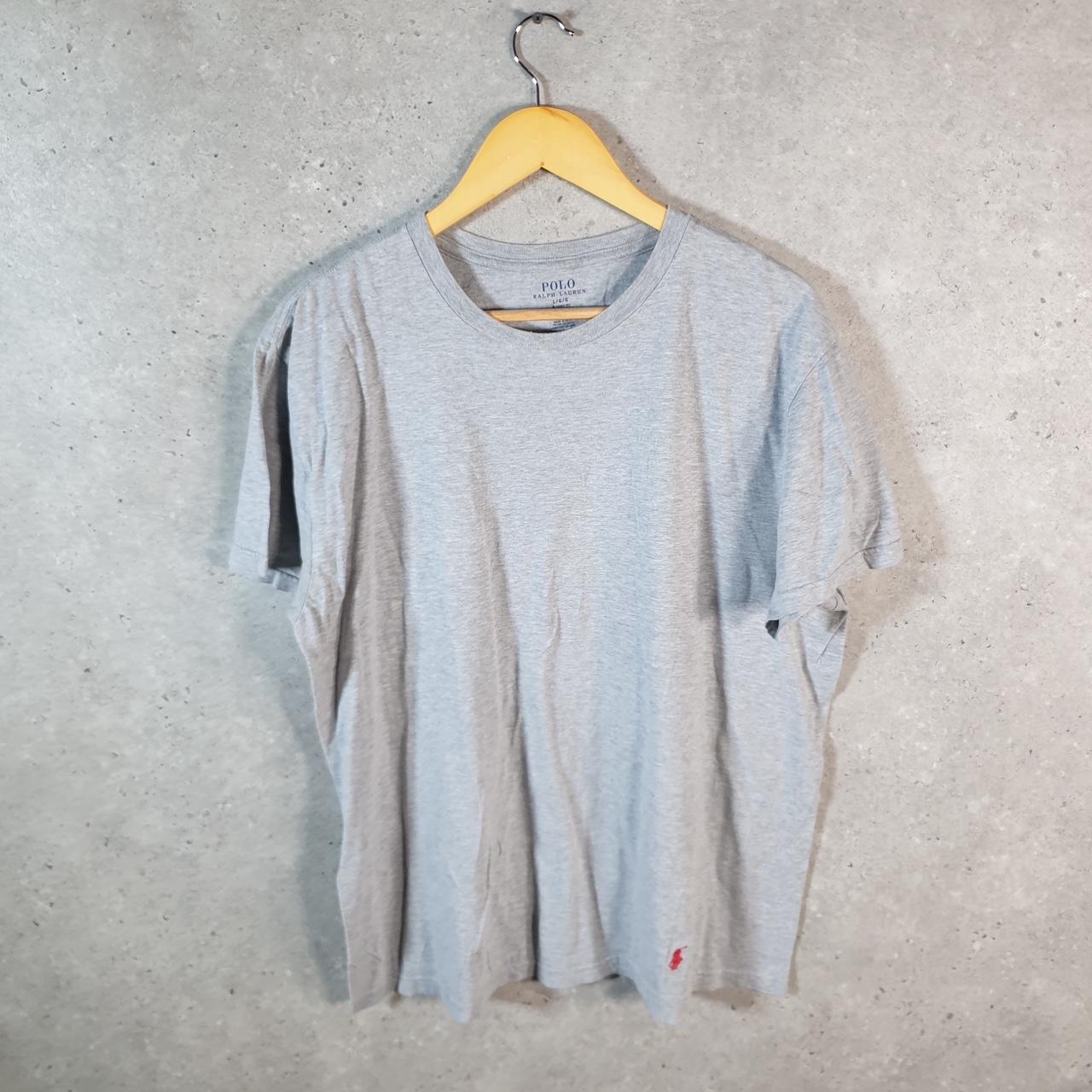 Vintage Ralph Lauren Polo T Shirt Men’s Large Grey Embroidered Classic Fit Pony C8601