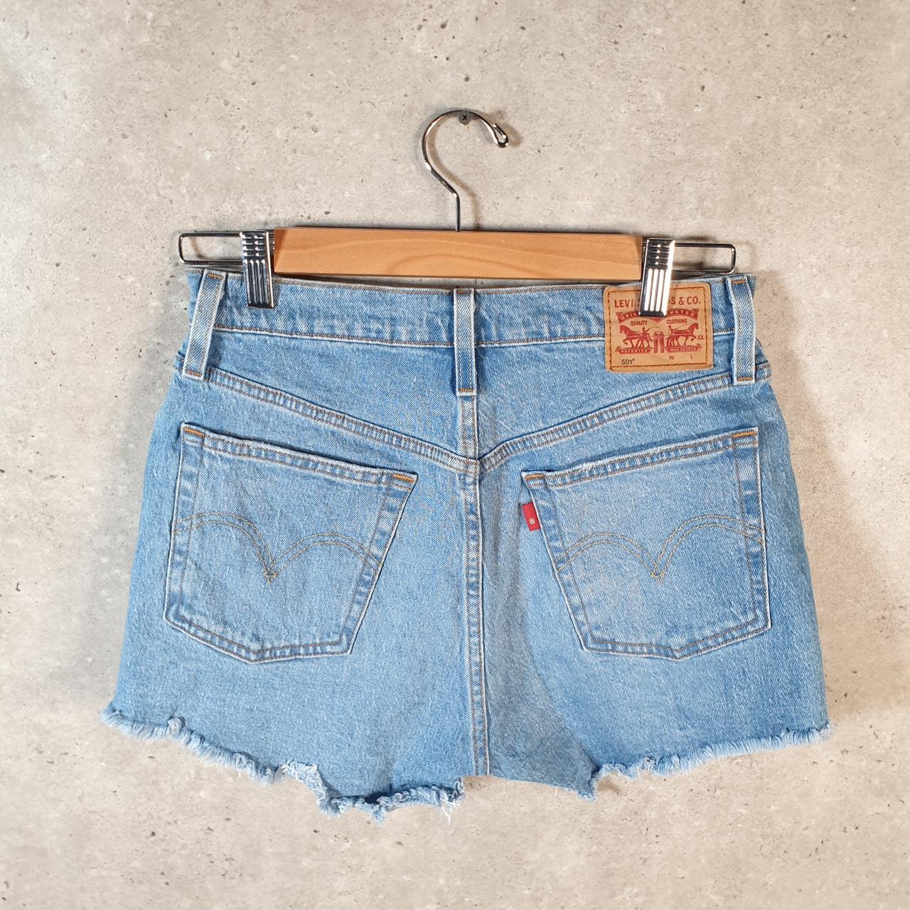 Vintage Levi’s 501 Cut Off Baggy Shorts Jorts Cargo Womens W27 Blue Relaxed Denim