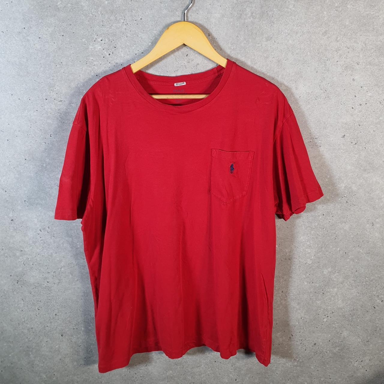 Vintage Ralph Lauren Polo T Shirt Men’s Large Red Embroidered Classic Fit Pony C9136
