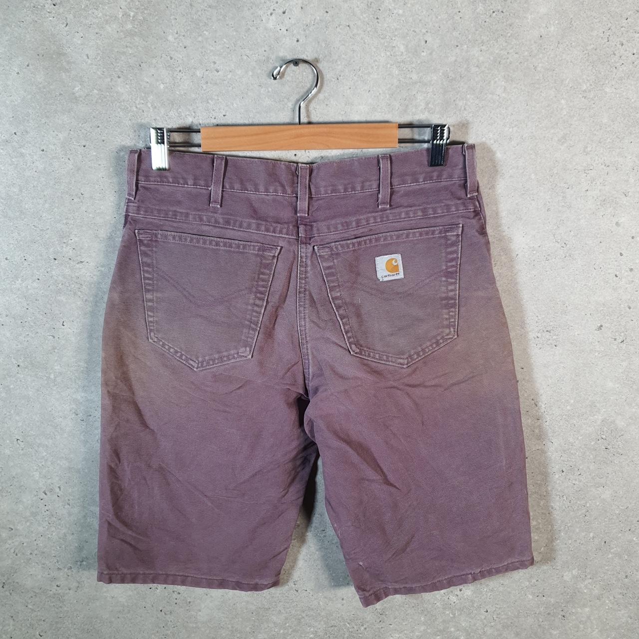 Vintage Carhartt Baggy Carpenter Shorts Jorts Cargo Men’s W32 Purple Relaxed Fit Workwear A4871
