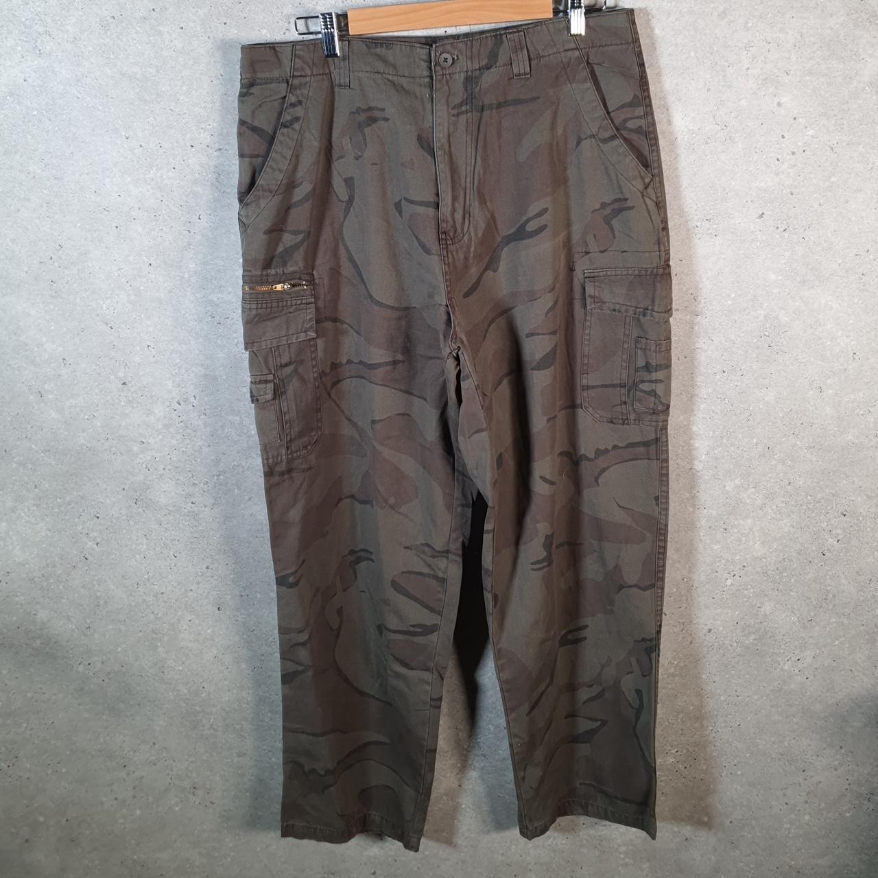 Vintage Highland Outfitters Camouflage Army Cargo Trousers Mens W36 L32 Brown RealTree Big Fish Vintage