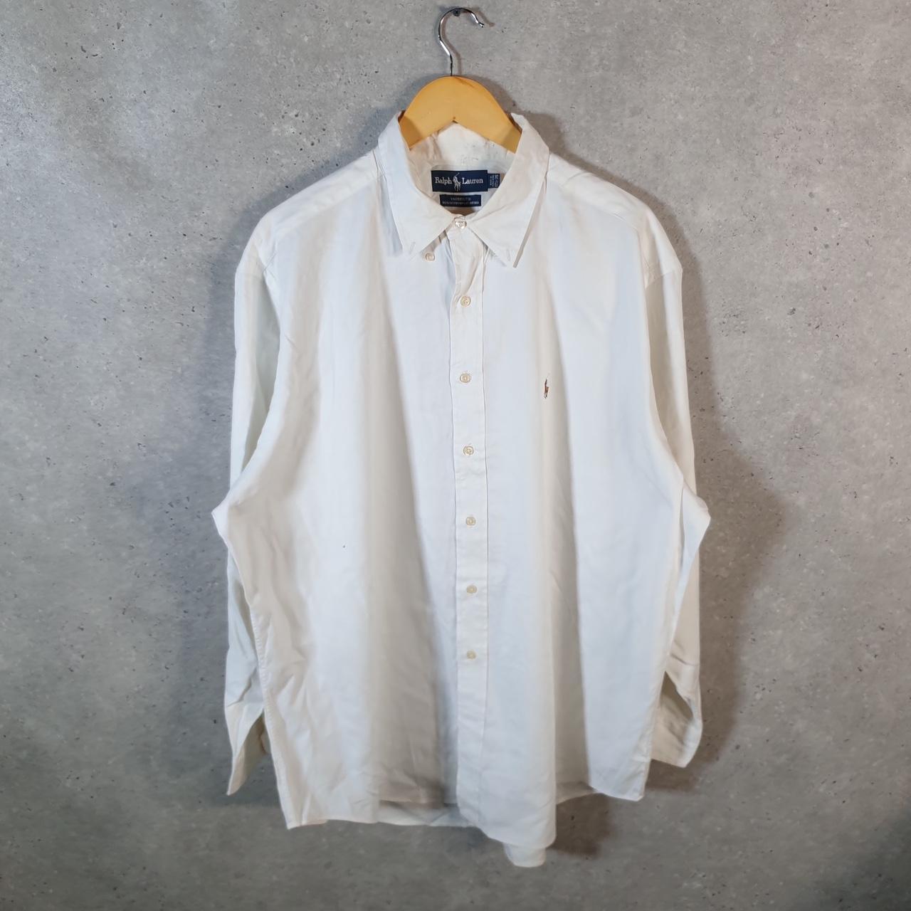 Vintage Ralph Lauren Button Down Shirt Men’s XL White Yarmouth Fit Cotton Pony