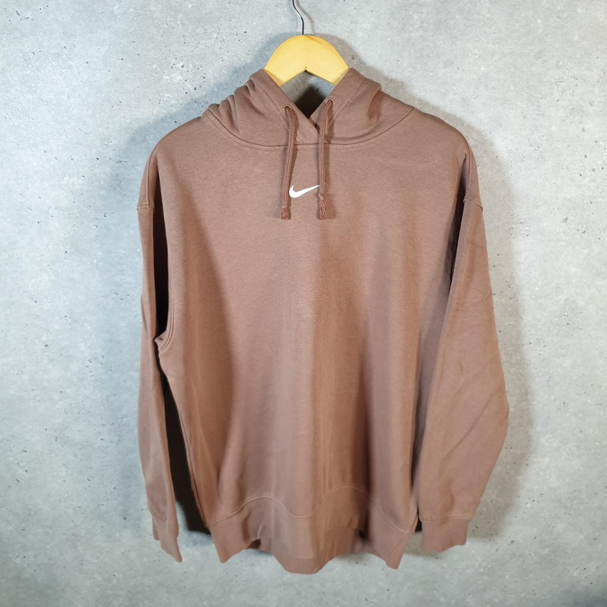 Vintage Nike Club Embroidered Hoodie Men’s XS Brown Swoosh Y2K Pullover