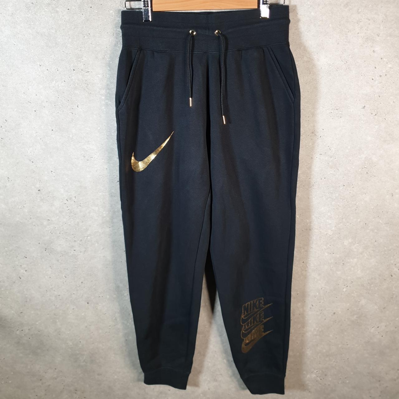 Vintage Nike Club Sweatpant Joggers Mens Medium Black Swoosh Sports Tracksuit Big Fish Vintage