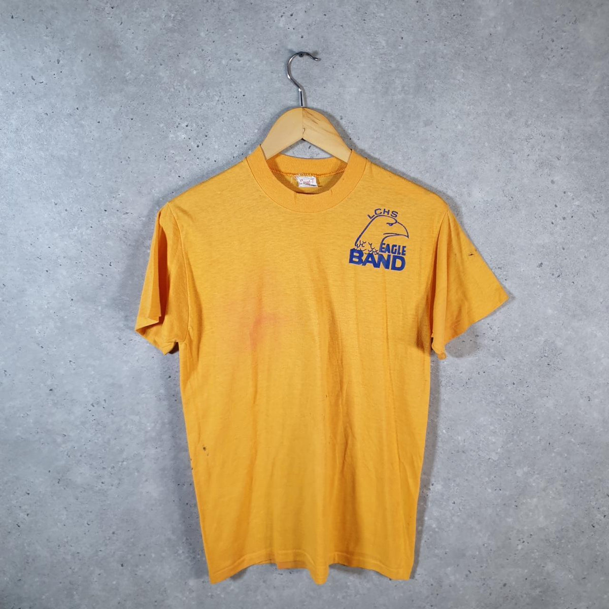 Vintage Stedman LCHS Eagle Band 90s USA Single Stitch T Shirt Men’s Large Orange