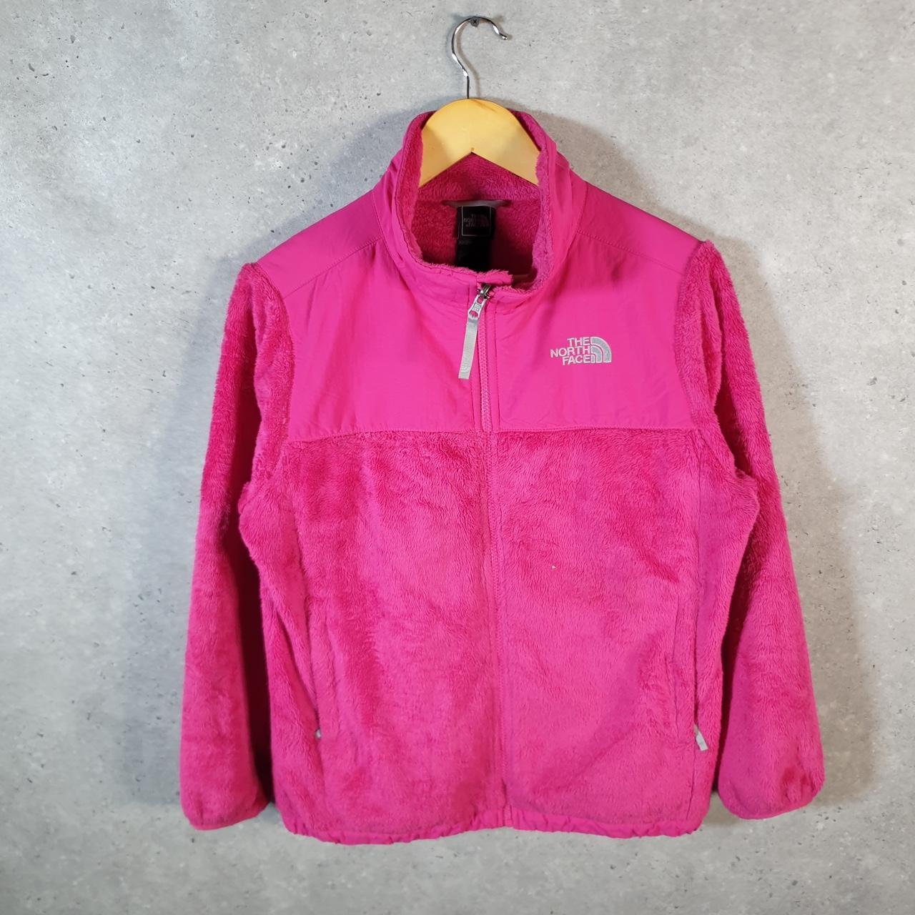 Vintage The North Face TNF Denali Fleece Sweatshirt Girls XL Pink Full Zip Logo