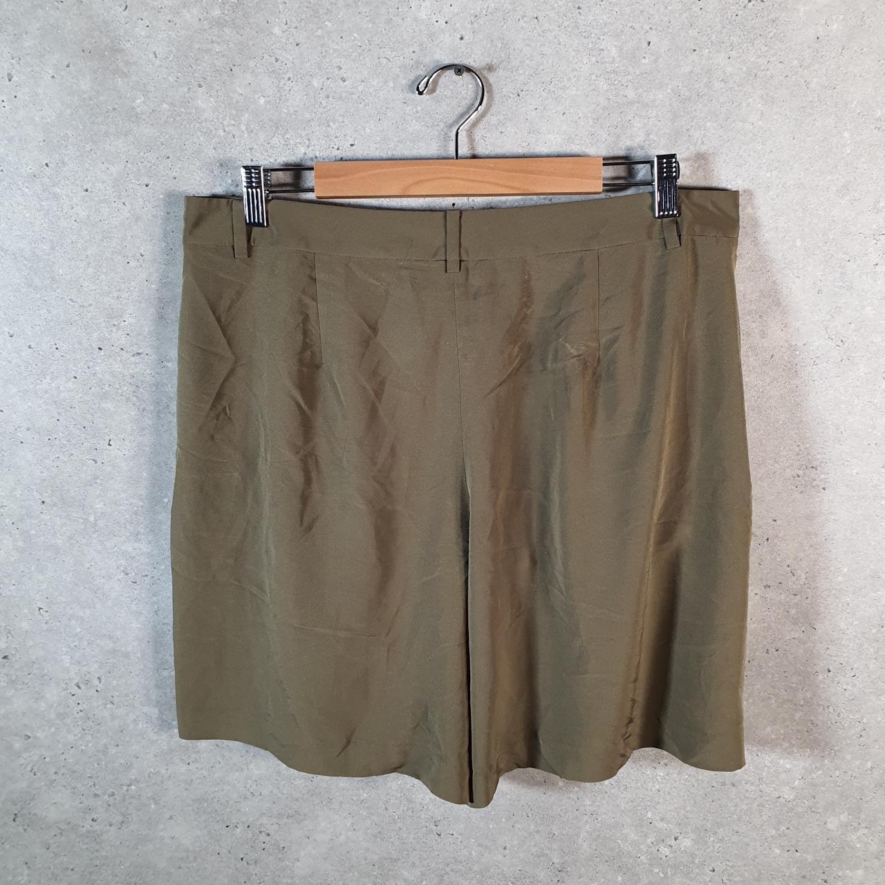 Vintage Ralph Lauren Polo Shorts Jorts Cargo Womens W34 Khaki Green Baggy Cotton A4604