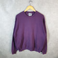 Vintage Lee Heavyweight Sweatshirt Men’s Large Purple USA Pullover Blank Baggy