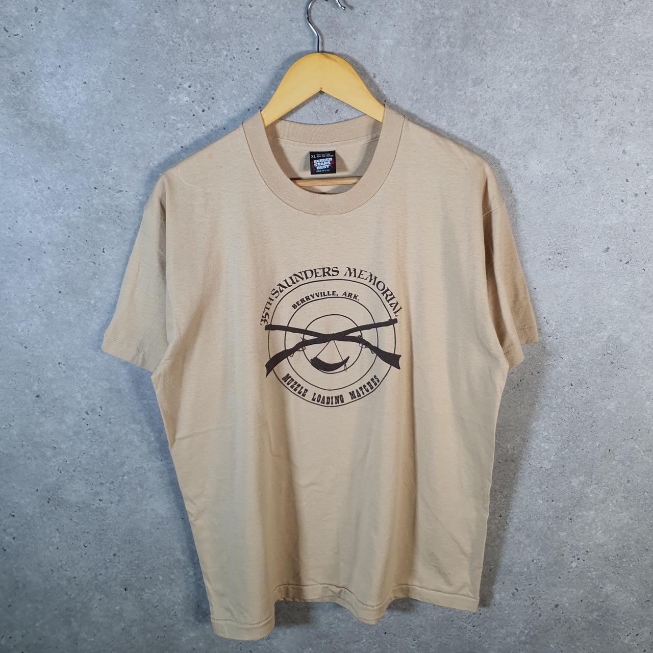 Vintage Screen Stars Berryvile Ark Muzzle Loading 90s USA Single Stitch T Shirt Men’s XL Brown
