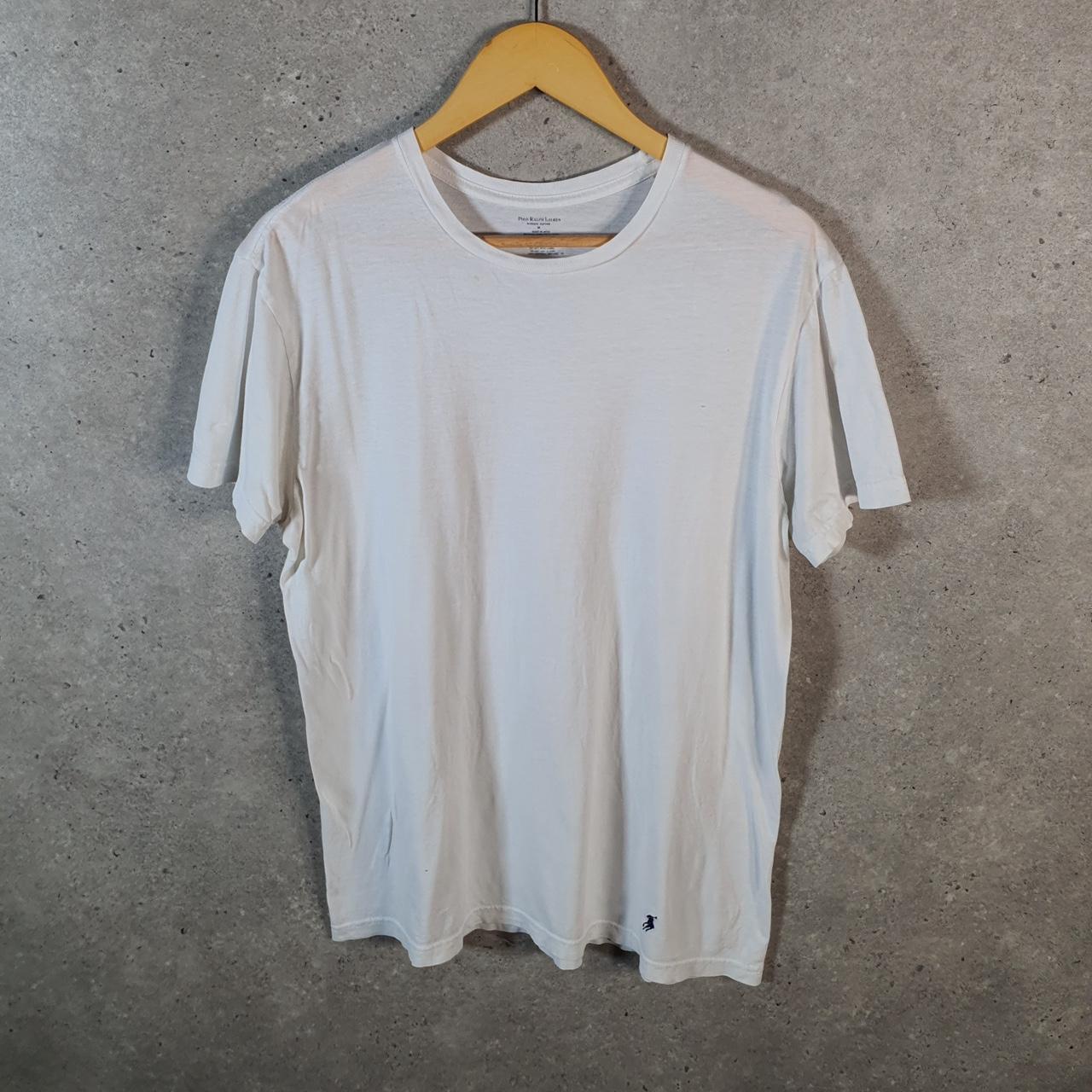 Vintage Ralph Lauren Polo Sport T Shirt Men’s Medium White Custom Fit Embroidered Pony C9025