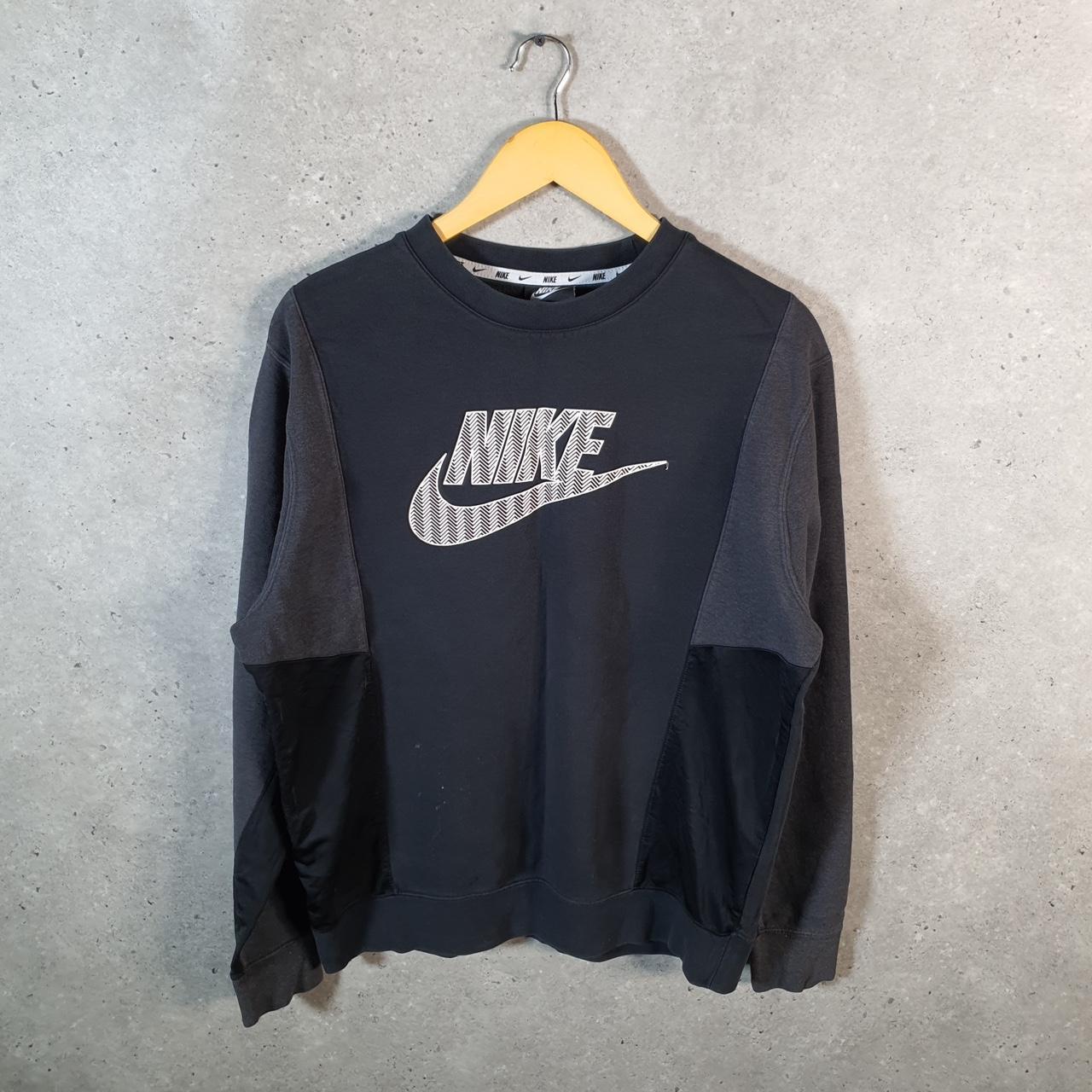 Vintage Nike Club Spellout Hoodie Men’s Medium Black Swoosh Y2K Pullover