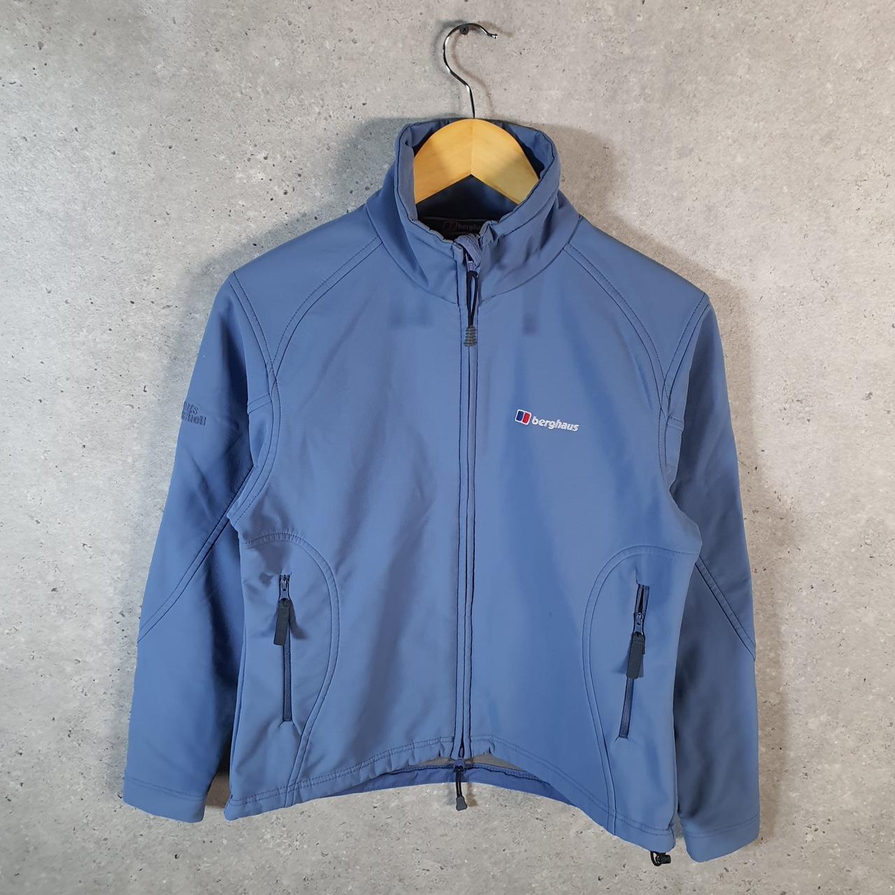 Vintage Berghaus Windbreaker Rain Track Jacket Womens UK10 Blue Lightweight Logo